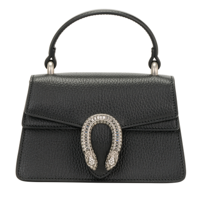Dionysus Mini Top Handle, &pound;950, Handbags, Black, Leather, Front view